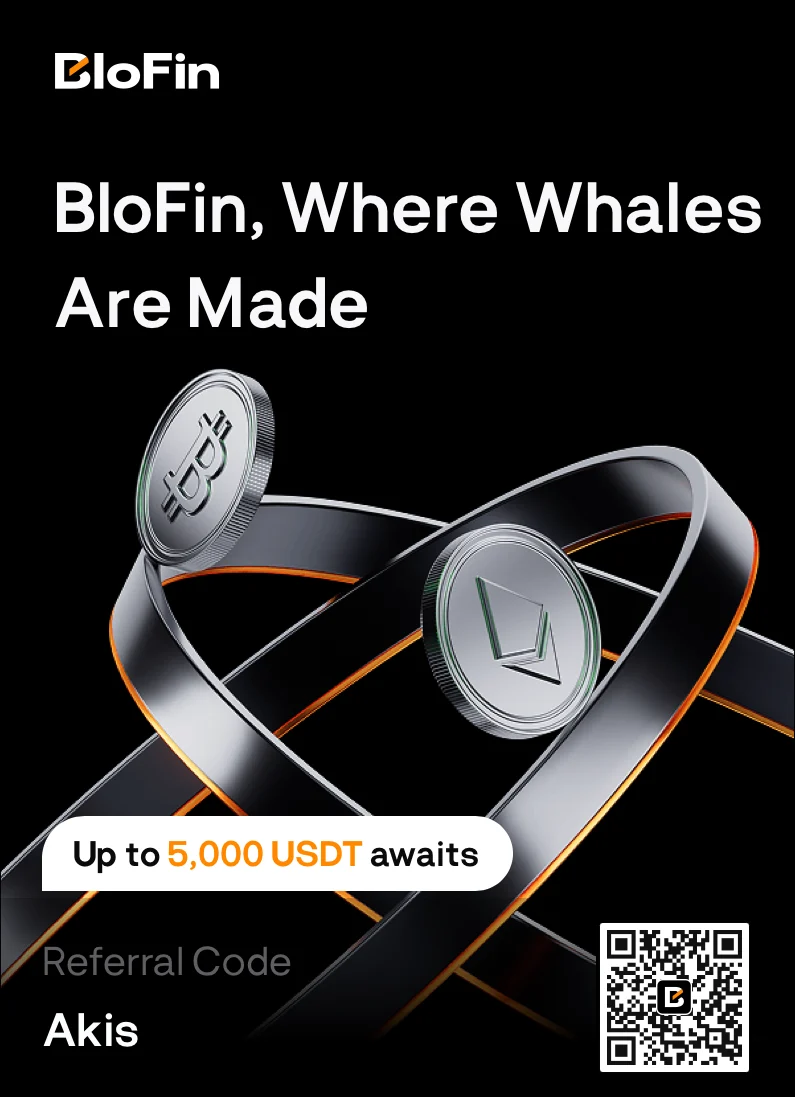 Official BloFin partner banner with referral code Akis